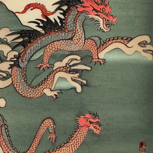 Prompt: Dragon holding the Todo list. Masterpiece japanese art painting. Museum collection. 8k, beautiful detail, post-processing