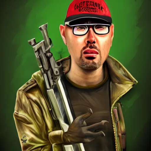 Prompt: nostalgia critic as a doomguy, realistic artstyle, trending on artstation, macro, highly intricate, vibrant, digital painting, portrait, hd, cinematic, dramatic, ultra detailed, illustration, concept art, unreal engine 5, 8 k, 4 k