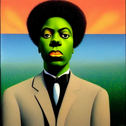 Image similar to afrofuturism hologram by magritte