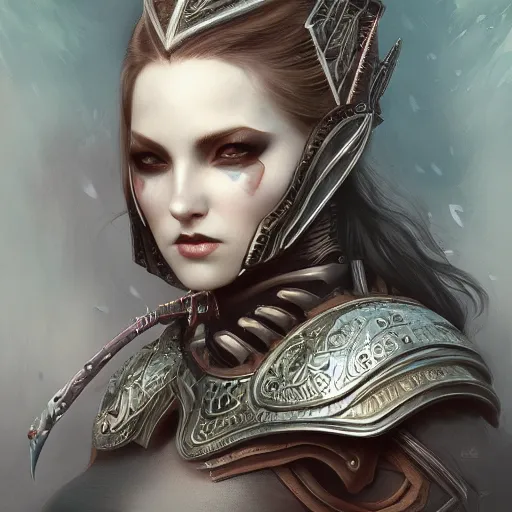 Image similar to full armor female in sophisticated tight curvy gothic, soft painting of a curiosities graceful multidimensional carnival, perfectly detailed linework, symmetrical accurate intricate sensual features, highly detailed, artstation, sharp focus, tom bagshaw