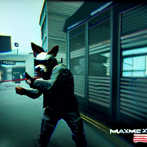 Image similar to screenshot from the pc game payday 2 ( max graphics ) demonstrating the fursuit unlock