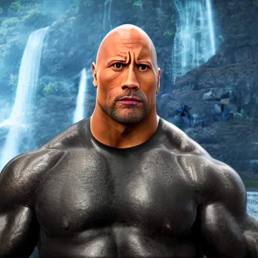 Prompt: dwayne johnson rendered in unreal engine