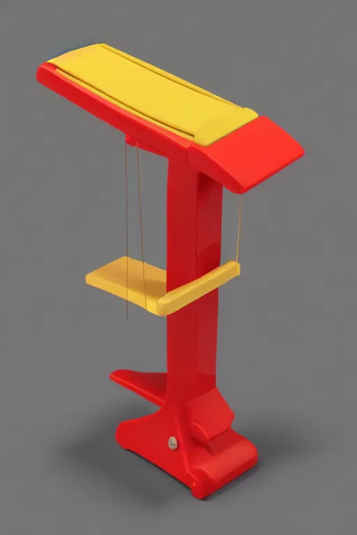 Image similar to A Fisher-Price guillotine toy, unreal engine 5 render, guillotine