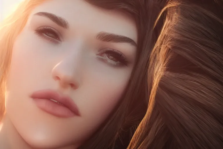 Prompt: hyperrealistic portrait of stunningly beautiful brunette girl in a morning light, trending on artstation,ultrawide angle, f8, polarizer , unreal engine