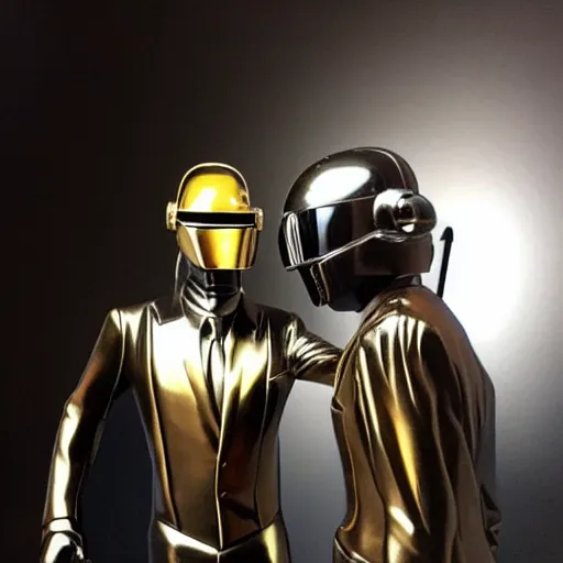 Image similar to Daft Punk statue, bronze