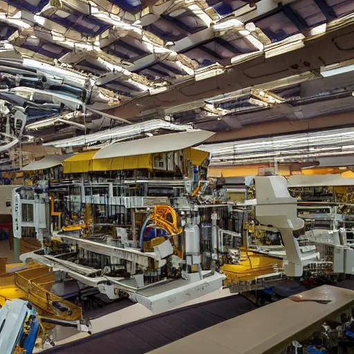 Prompt: frank lloyd wright designed robot manufacturing plant in baton rouge louisiana, telephoto, high resolution, highly detailed, intricate, beautiful, picturesque