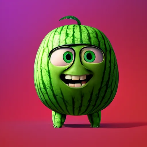 Prompt: inside out watermelon, matte painting trending on artstation
