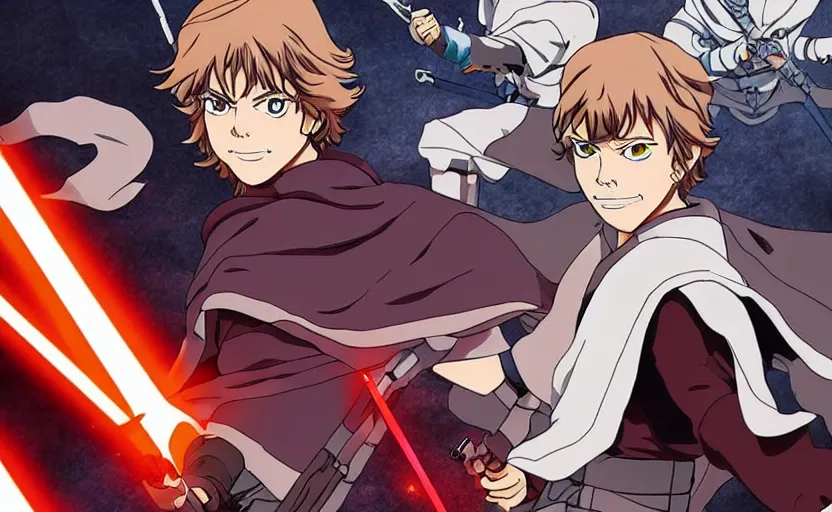 Image similar to luke skywalker in demon slayer anime style