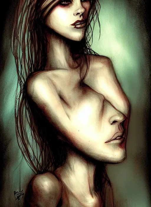 Prompt: a portrait of a pretty young lady by ben templesmith