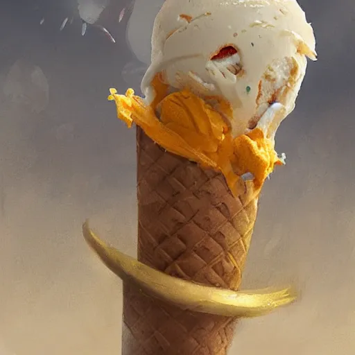 Image similar to chicken flavored ice cream, greg rutkowski