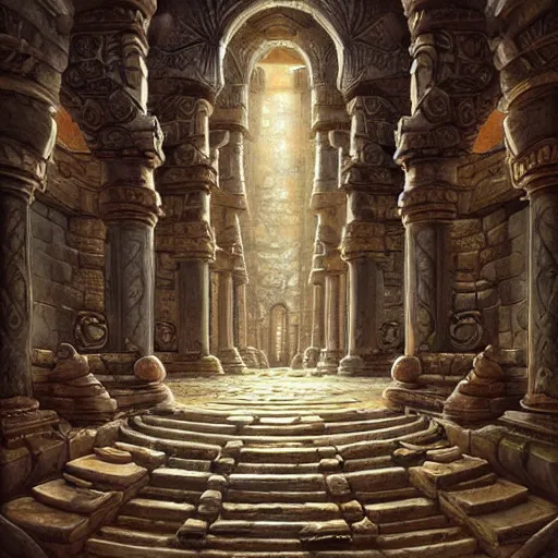 Prompt: digital painting of an ancient advanced civilization by filipe pagliuso and justin gerard, symmetric, fantasy, highly, detailed, realistic, intricate