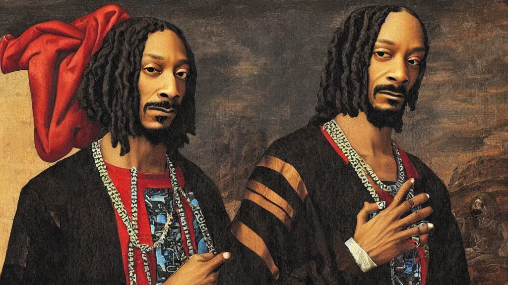 Prompt: Snoop dog renaissance portrait