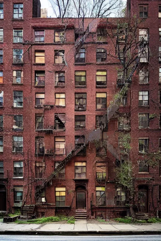 Prompt: (((((a ramshackle manhattan brick brownstone deep in the forest))))) by Andrei Riabovitchev!!!!!!!!!!!!!!!!!!!!!!!!!!!