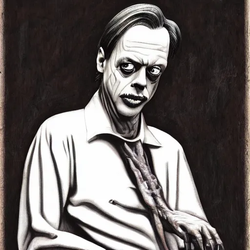 Image similar to steve buscemi by h. r. giger