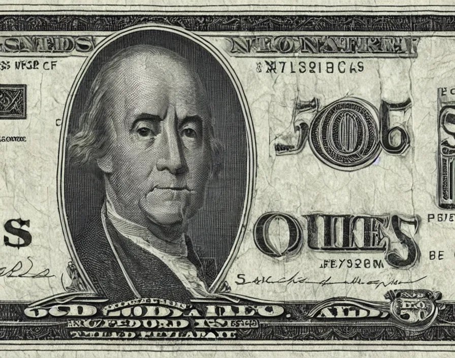 Prompt: rectangular photograph of $ 5 0 u. s. currency note
