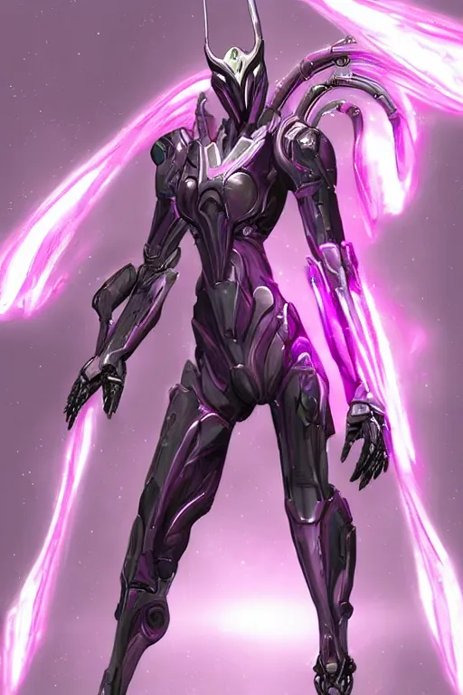 Image similar to galactic sized high detailed elegant beautiful stunning quality giantess female warframe anthro mecha female dragon goddess, pink body, sleek metal head, sleek visor, smooth pink skin, sharp silver armor, bigger than galaxy, paws, epic proportions, epic scale, epic size, warframe fanart, furry, dragon art, goddess, giantess, furaffinity, octane