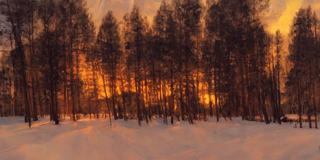 Prompt: dalarna, sweden, in the style of anders zorn, dramatic lighting