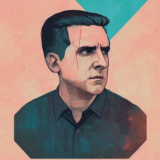 Image similar to Michael Scott profile picture by Sachin Teng, asymmetrical, Organic Painting , Matte Painting, geometric shapes, hard edges, graffiti, street art:2 by Sachin Teng:4