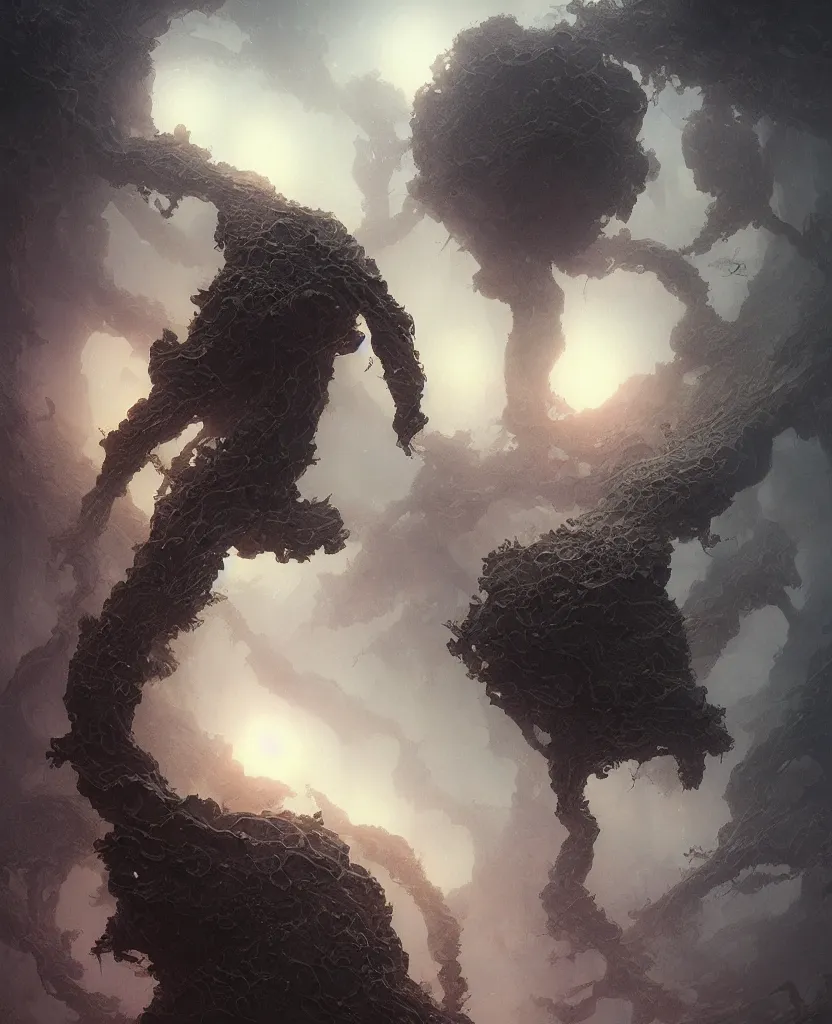 Image similar to realistic photography from space of planet earth devoured by a black fungus, deep focus, intricate, elegant, highly detailed, foggy, misterious, digital painting, artstation, concept art, matte, sharp focus, art by artgerm and greg rutkowski and alphonse mucha