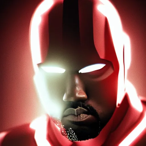 Prompt: Portrait of Kanye West in a Ironman-suit, splash art, movie still, cinematic lighting, dramatic, octane render, long lens, shallow depth of field, bokeh, anamorphic lens flare, 8k, hyper detailed, 35mm film grain