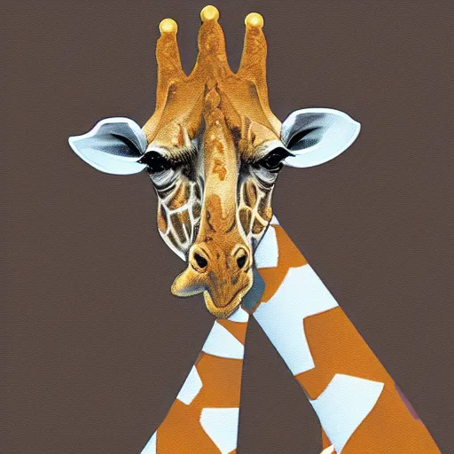 Image similar to a giraffe wearing a tie, digital art