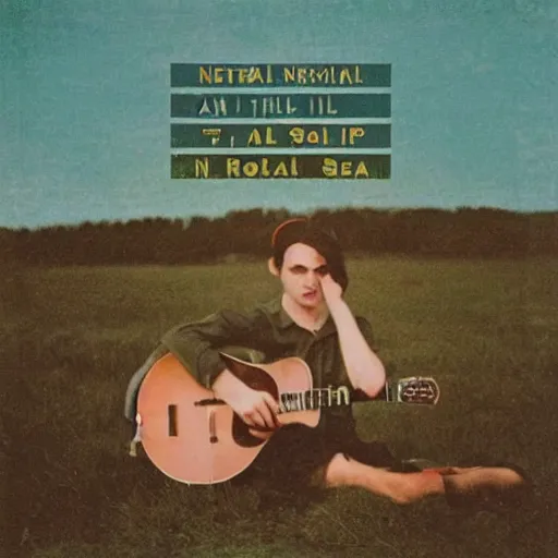 Image similar to neutral milk hotel, in the aeroplane over the sea