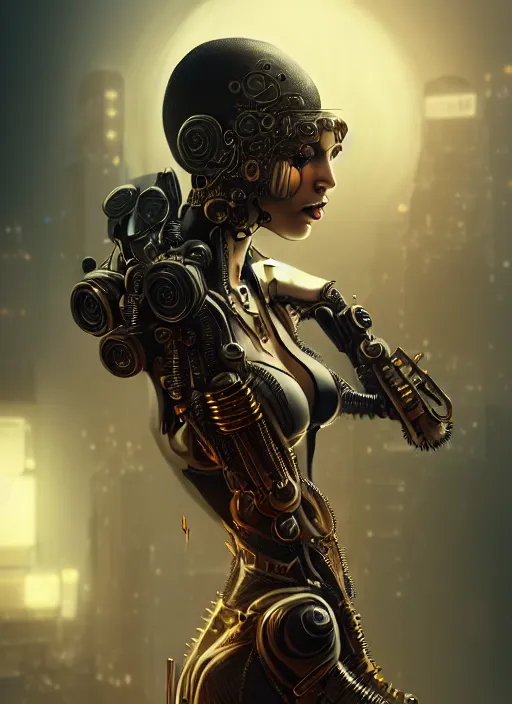 Image similar to soft lustrous ebony ivory biotech raver gutter punk gothic cyborg, golden ratio, details, scifi, fantasy, cyberpunk, intricate, decadent, highly detailed, digital painting, octane render, artstation, concept art, smooth, sharp focus, illustration, art by artgerm, loish, wlop