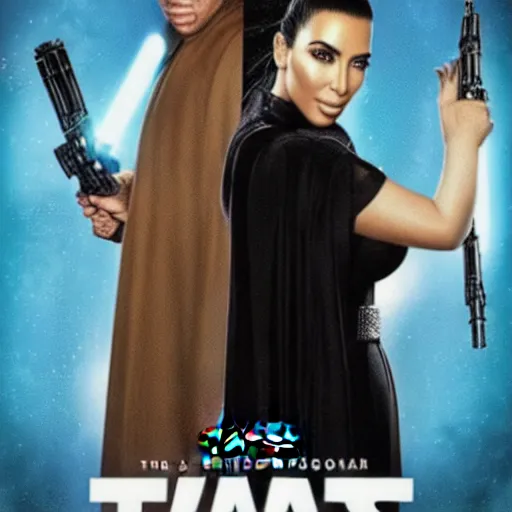 Image similar to kim kardashian in star wars movie poster high detail