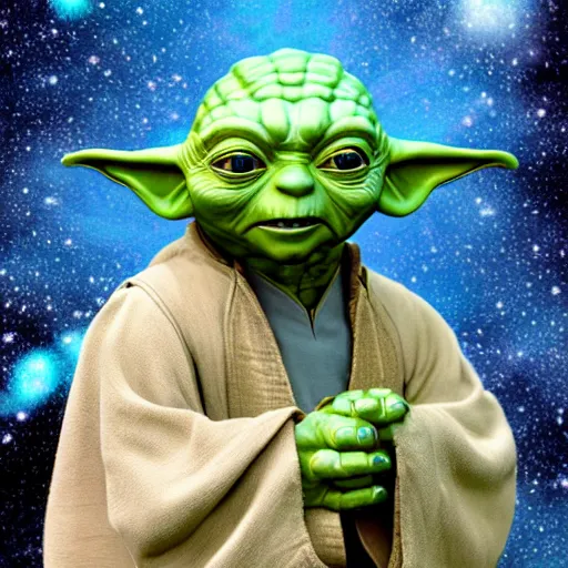 Image similar to stunning award winning hyperrealistic hdr 8 k highly detailed photo of yoda wearing a blue star trek uniform