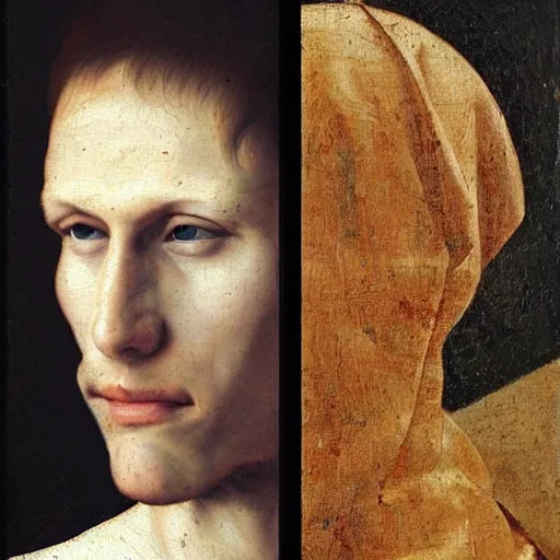 Image similar to A 14th century italian renaissance oil painting of Jerma985, portrait of Jerma985, grainy, realistic, very realistic, hyperrealistic, highly detailed, very detailed, extremely detailed, very neat, very epic, very cool, detailed, trending on artstation