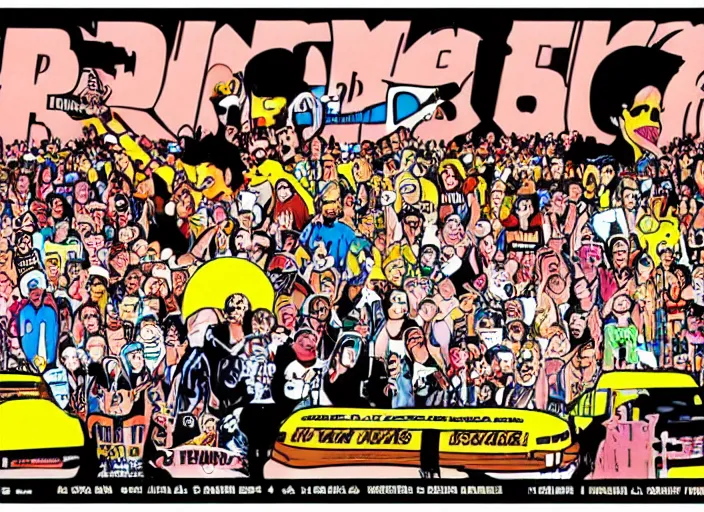 Image similar to 1 9 9 0 s frank kozik rock concert poster