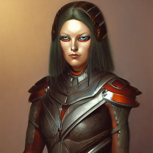 Image similar to portrait of a humanoid avian warrior, by Gerald Brom on Artstation