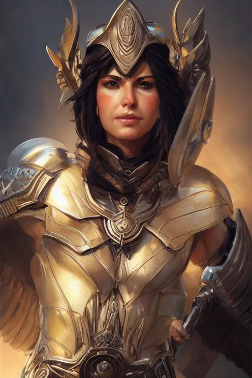 Image similar to amazon valkyrie athena, d & d, fantasy, portrait, highly detailed, headshot, digital painting, trending on artstation, concept art, sharp focus, illustration, art by artgerm and greg rutkowski and magali villeneuve