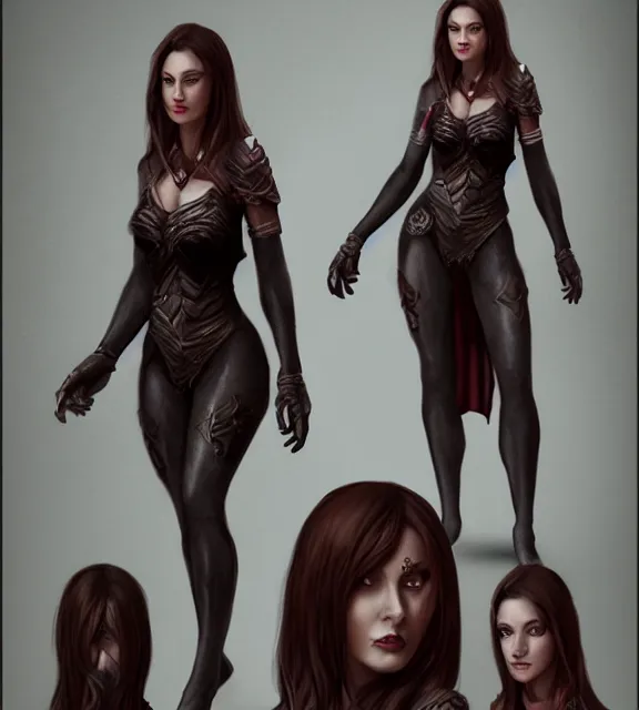 Image similar to dark fantasy female character profile realistic concept art by selina fenech