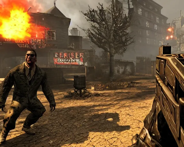 Image similar to der riese, call of duty zombies, george lopez