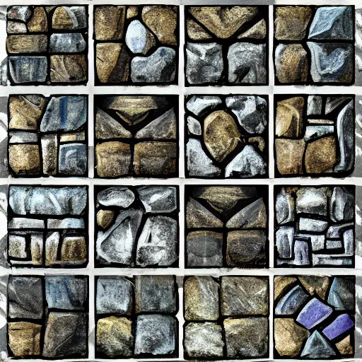 Prompt: hand painted dungeon stone bricks texture with perfect details, symmetry, digital art