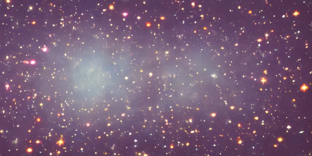 Image similar to vintage color photo of cosmic London broken physics skyrise vista, microscopy, singularity, f22, ISO 100