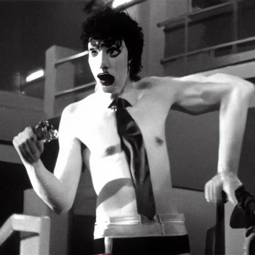 Prompt: “ a still of nathan fielder in rocky horror picture show ”