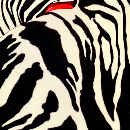 Prompt: laughing zebra. art by howard chaykin