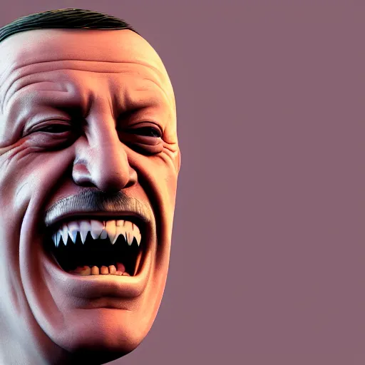 Prompt: erdogan laughing, low poly, 3 d render, high detail, artstation, concept art, behance, ray tracing, smooth, sharp focus, ethereal lighting