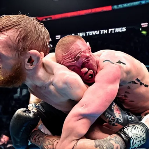 Image similar to gollum smeagol wrestling with conor mcgregor, ultra detailed, ultra realistic