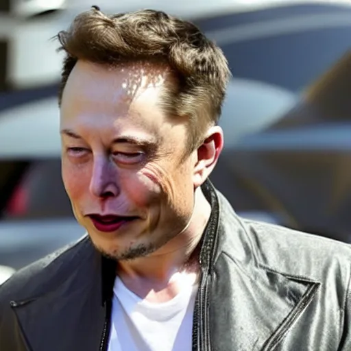 Prompt: Elon Musk crying because he realized the moon isn’t made of cheese