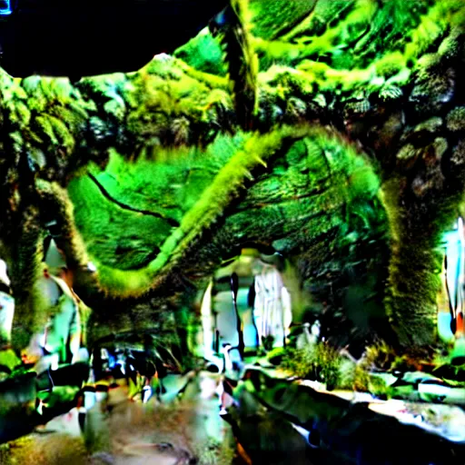 Image similar to a dream about opulent, abandoned overgrown futuristic base on Mars designed by Zaha Hadid, lush plants growing through the glossy floors and walls, walls are covered with moss and vines, beautiful, dusty, golden volumetric light shines through, golden rays fill the space with warmth, rich with epic details, dreamy atmosphere and drama