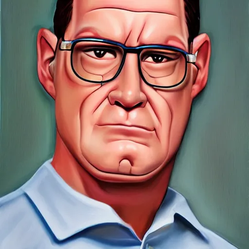 Prompt: realistic portrait of Hank Hill