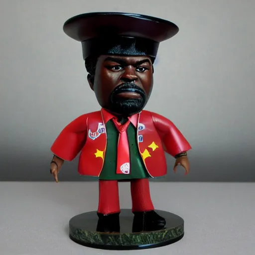 Prompt: marcus garvey vinyl action figure, plastic, toy, butcher billy style