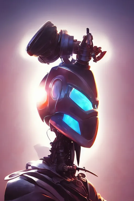 Image similar to epic mask helmet robot ninja portrait stylized as fornite style game design fanart by concept artist gervasio canda, behance hd by jesper ejsing, by rhads, makoto shinkai and lois van baarle, ilya kuvshinov, rossdraws global illumination radiating a glowing aura global illumination ray tracing hdr render in unreal engine 5