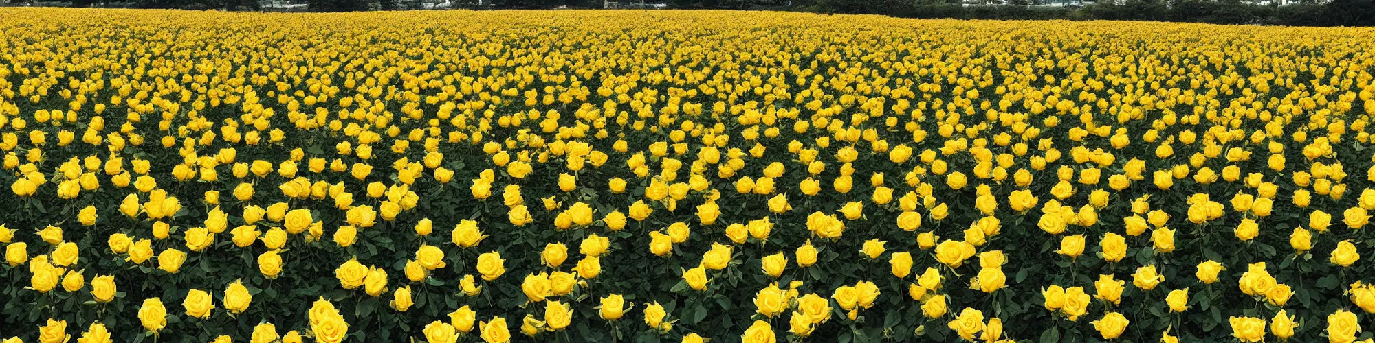 Prompt: field of giant golden roses