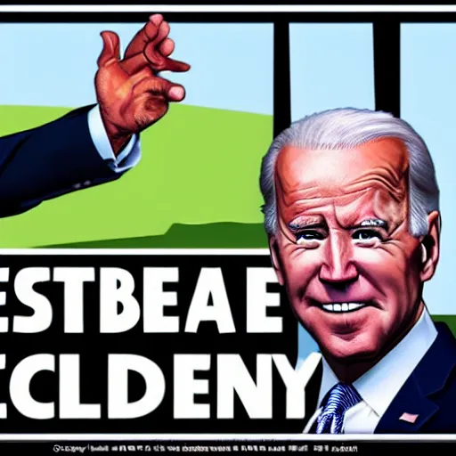 Image similar to joe biden in the style of a gta 5 loading screen