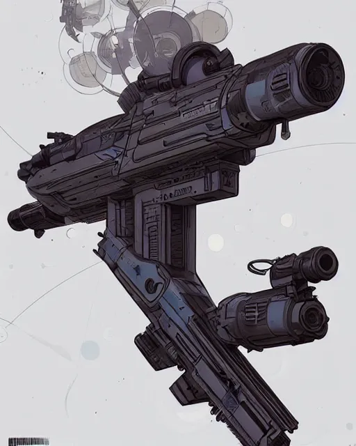 Image similar to a futuristic sci fi gattling gun., smooth, intricate, elegant, power aura, digital painting, artstation, concept art, sharp focus, illustration, art by josan gonzalez, high contrast