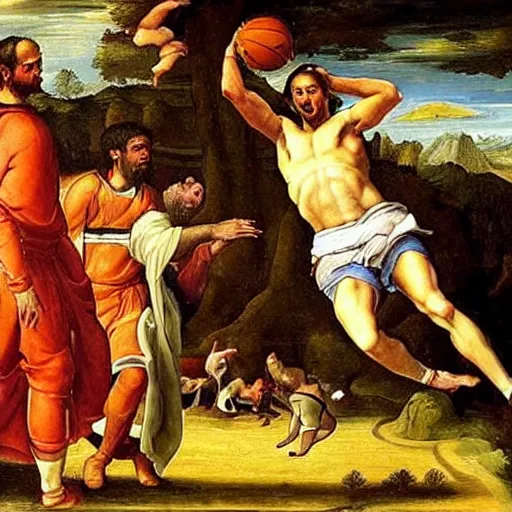 Image similar to a renaissance painting of Chris Bosh